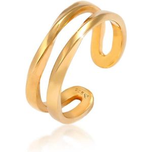 Elli Dames Ring Dames Tweerijig Open van 925 Sterling Zilver