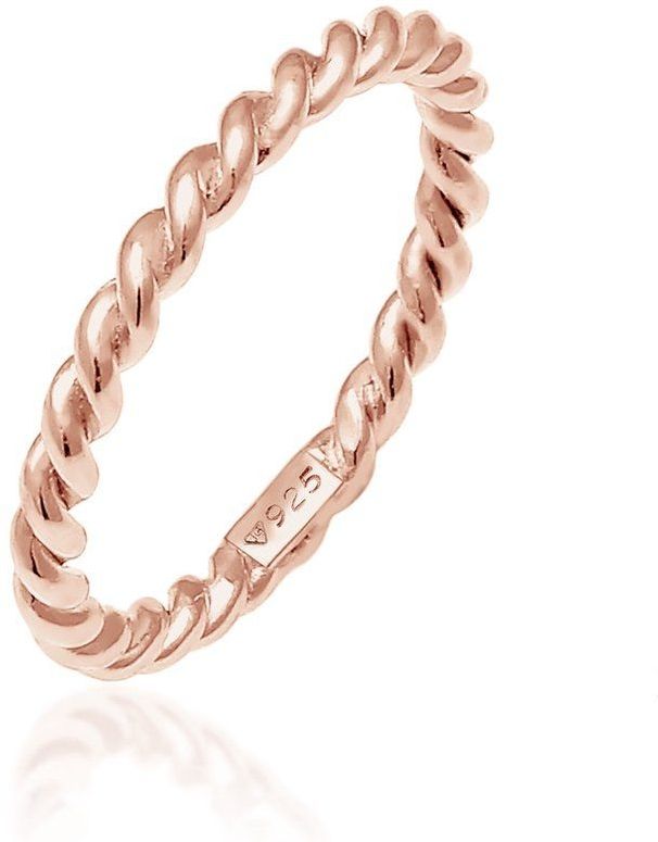 Nenalina - Ring - 925 Sterling Zilver - Dames Crêpe Basic Gedraaid