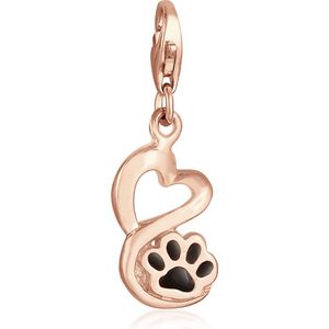 Nenalina - Bedel - Bedeltjeshanger Hart Poot Dierenliefde in 925 Sterling Zilver - Dames