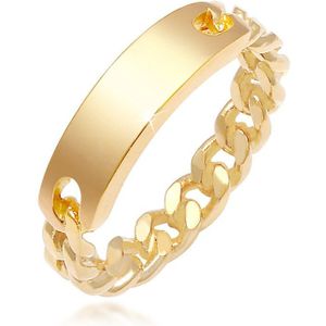 Elli Dames Ring Dames Bandring Plaatje Pantserketting Trend Blogger in 925 Sterling Zilver