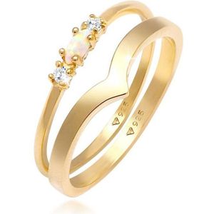 Elli - Set Marquise Opal Zirkonia Dreieck 925 Silber Ringe 1 ct Damen (69.99 € / 1 ct)