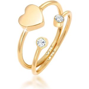 Elli - Herz Kristall Stapelring Set 925 Silber Ringe 1 ct Damen (59.89 € / 1 ct)