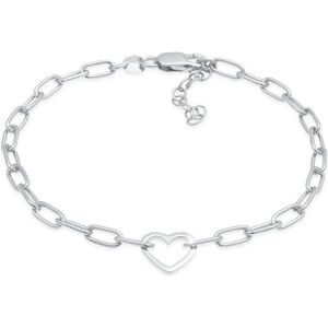Elli - Herz Gliederkette Oval Trend 925 Silber Armbänder & Armreife 1 ct Damen (49.99 € / 1 ct)