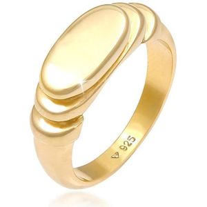 Elli Dames Ring Dames zegelring Gepolijst Ovaal Gegradueerd in 925 Sterling Zilver