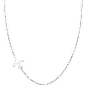 Elli Dames Halsketting Dames Vliegtuig Reizen Erwtenketting Trend in 925 Sterling Zilver