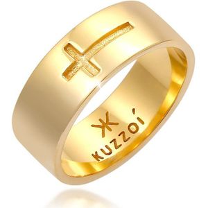 KUZZOI - Herren Bandring Glanz Kreuz Oxidiert 925 Silber Ringe 1 ct (79.99 € / 1 ct)