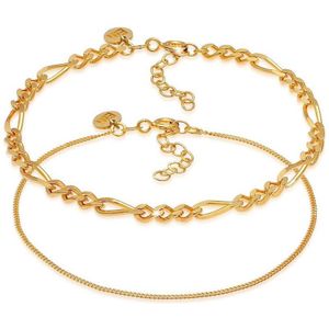 Elli PREMIUM - Elli PREMIUM Armband Figaro Panzer Basic 2er Set 925 Silber Armbänder & Armreife 1 ct Damen (67.99 € / 1 ct)