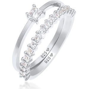 Elli - Solitär Eternity Zirkonia Verlobung Set 925 Silber Ringe 1 ct Damen (59.49 € / 1 ct)