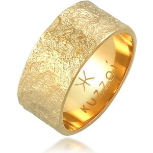 Kuzzoi Silberring Herren Bandring Organic Struktur 925 Silber