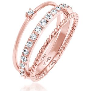 Elli Fingerring Elli Damen-Damenring 925er Silber 17 Kristall, Kristall