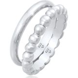 Elli Ring-Set Bandring Basic Kugel Design (2 tlg) 925 Silber