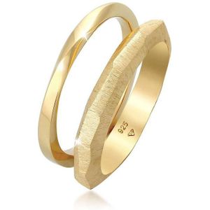 Elli PREMIUM - Bandring Basic Gedreht Struktur 2er Set 925 Silber Ringe 1 ct Damen (69.99 € / 1 ct)