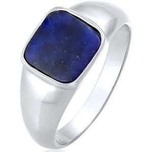 Elli PREMIUM - Elli PREMIUM Ring Siegelring Sodalith Quadrat Klassik 925 Silber Ringe 1 ct Damen (79.99 € / 1 ct)
