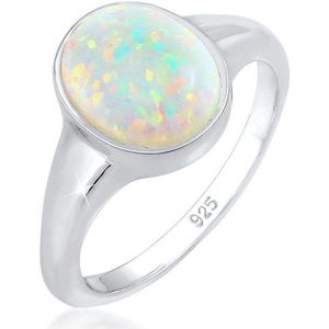 Elli Siegelring Siegelring Mondstein Oval 925 Silber
