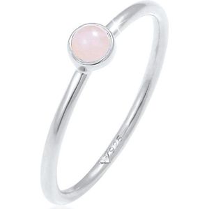 Elli - Stapel Rosenquarz Edelstein 925er Silber vergoldet Ringe 1 ct Damen (59.99 € / 1 ct)