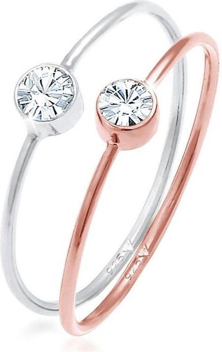 Elli - Stapelringen - Grijs - 925 Sterling Zilver - Set van 2