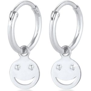 Elli - Creolen mit Smiling Face Plättchen Trend 925 Silber 1 ct Damen (55.99 € / 1 ct)