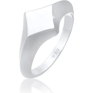 Elli PREMIUM Dames Ring Dames zegelring Rhombus Geo Look Blogger Trend in 925 Sterling Zilver