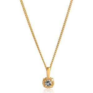Elli PREMIUM Dames Halsketting Dames Solitaire Hanger Zoutpeper met Diamant (0.11 ct.) in 925 Sterling Zilver Verguld