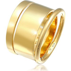Elli - Bandring Breit Schmal Rund 3er Set 925 Silber Ringe 1 ct Damen (84.99 € / 1 ct)