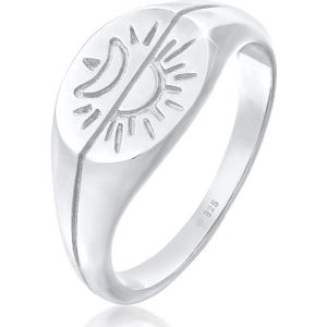 Elli Dames Ring Dames zegelring Zon Maan Astro Boho Trend Blogger in 925 Sterling Zilver