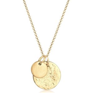 Elli Dames Halsketting Dames Plaatje Munten Geo Organische Look in 925 Sterling Zilver