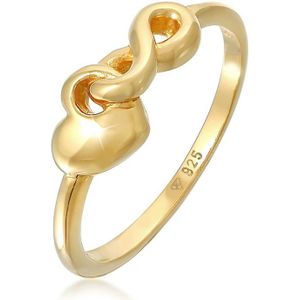 Elli Dames Ring Dames Hart Infinity Gesmolten in 925 Sterling Zilver