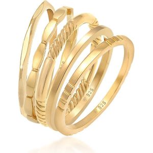 Elli - Stapelringe Stacking Bandringe 5er Set 925 Silber Ringe 1 ct Damen (76.49 € / 1 ct)