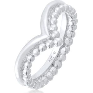 Elli - Kugel Design V-Form Stacking 925 Silber Ringe 1 ct Damen (59.99 € / 1 ct)