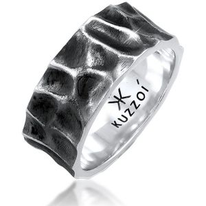 KUZZOI - Herren Bandring Geschmiedet Used Look 925 Silber Ringe 1 ct (79.99 € / 1 ct)