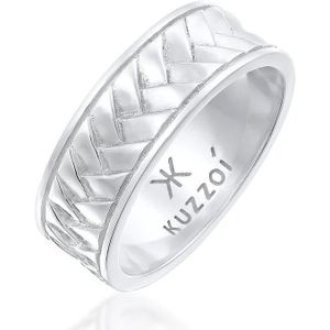 KUZZOI - Herren Bandring Fischgräten Vintage 925 Silber Ringe 1 ct (79.99 € / 1 ct)