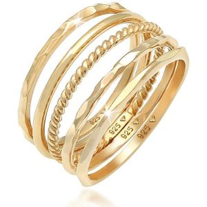 Elli Dames Ring Dames Band Set Stapelen Minimaal Trend Blogger Basis in 925 Sterling Zilver