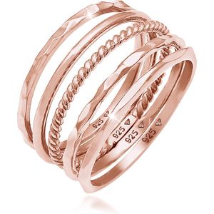 Elli - Stapelringe Stacking Bandring 5er Set 925 Silber Ringe 1 ct Damen (79.99 € / 1 ct)