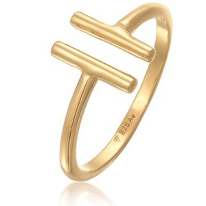 Elli Dames Ring Dames Geo Staf Trend Open in 925 Sterling Zilver