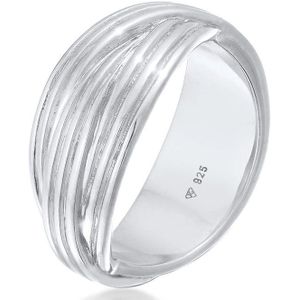 Elli PREMIUM - Wickelring Gerillt Modern 925 Silber rhodiniert Ringe 1 ct Damen (79.99 € / 1 ct)