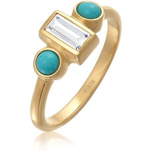 Elli PREMIUM - Elli PREMIUM Ring Topas Howlith Türkis Verlobung 925 Silber rhodiniert Ringe 1 ct Damen (59.99 € / 1 ct)