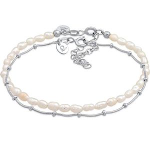 Elli PREMIUM - Kugelkette Süßwasserperlen 2er Set 925 Silber Armbänder & Armreife 1 ct Damen (67.99 € / 1 ct)