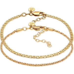 Elli PREMIUM - Stäbchenpanzer Kordel Basic 2er Set 925 Silber Armbänder & Armreife 1 ct Damen (67.99 € / 1 ct)