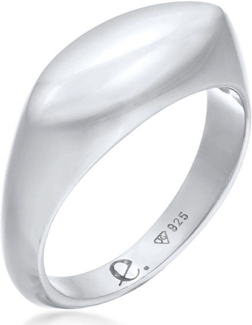 Elli Premium Fingerring »Siegelring Marquise Design 925 Silber rhodiniert«