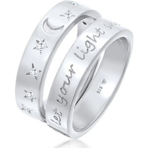 Elli - Mond Stern - Let Your Light Shine 925 Silber Ringe 1 ct Damen (89.99 € / 1 ct)