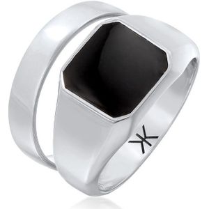 KUZZOI - Siegelring Bandring Set 925 Silber Ringe 1 ct Herren (71.99 € / 1 ct)