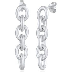 Elli - Glieder Ketten Ohrhänger 925 Silber rhodiniert Creolen 1 ct Damen (59.99 € / 1 ct)