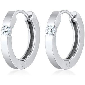 Elli PREMIUM Dames Oorbellen Dames Oorringen Elegant Basis met diamant (0.22 ct.) in 925 Sterling Zilver