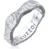 Kuzzoi - Herenring - Zilver - 925 Sterling Zilver - Gehamerde Bandring
