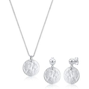 Elli Sieraden Set Dames Plaatje Hanger Organisch Bol Set Oor hanger in 925 Sterling Zilver