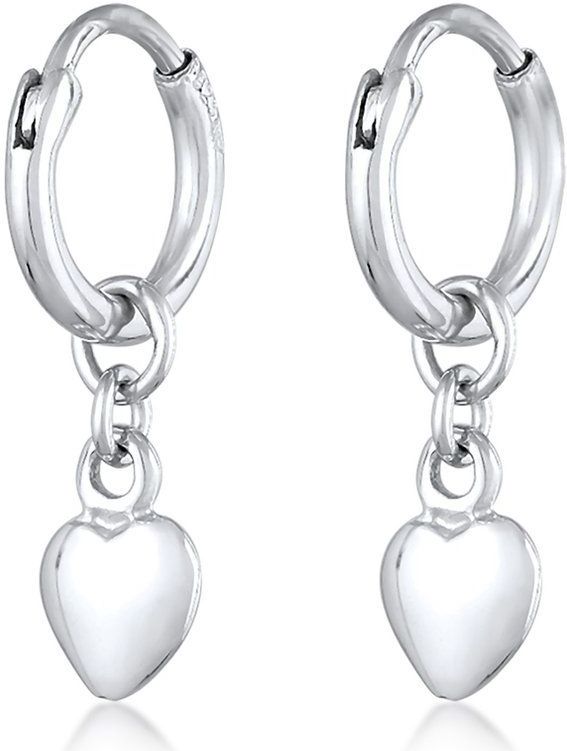 Elli Paar Creolen Creolen Herz Liebe Romantik 925 Silber, Herz