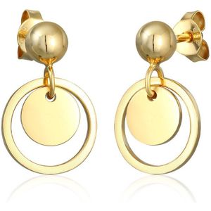 Elli Dames Oorbellen Dames oor hanger Plaatje Rond Geo Trend in 925 sterling zilver
