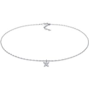 Elli Dames Halsketting Dames Choker Vlinder Hanger met zirkonia kristallen in 925 sterling zilver