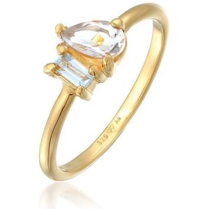 Elli PREMIUM Dames Ring Elli PREMIUM Ring Dames druppel elegant met topaas edelsteen in 925 sterling zilver verguld