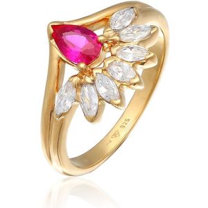 Elli - Elli Ring Zirkonia Synthetischer Rubin 925 Silber vergoldet Ringe 1 ct Damen (59.99 € / 1 ct)